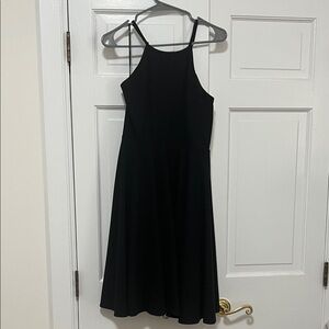 Lulu's Black Sleeveless Midi Dress with High Neck